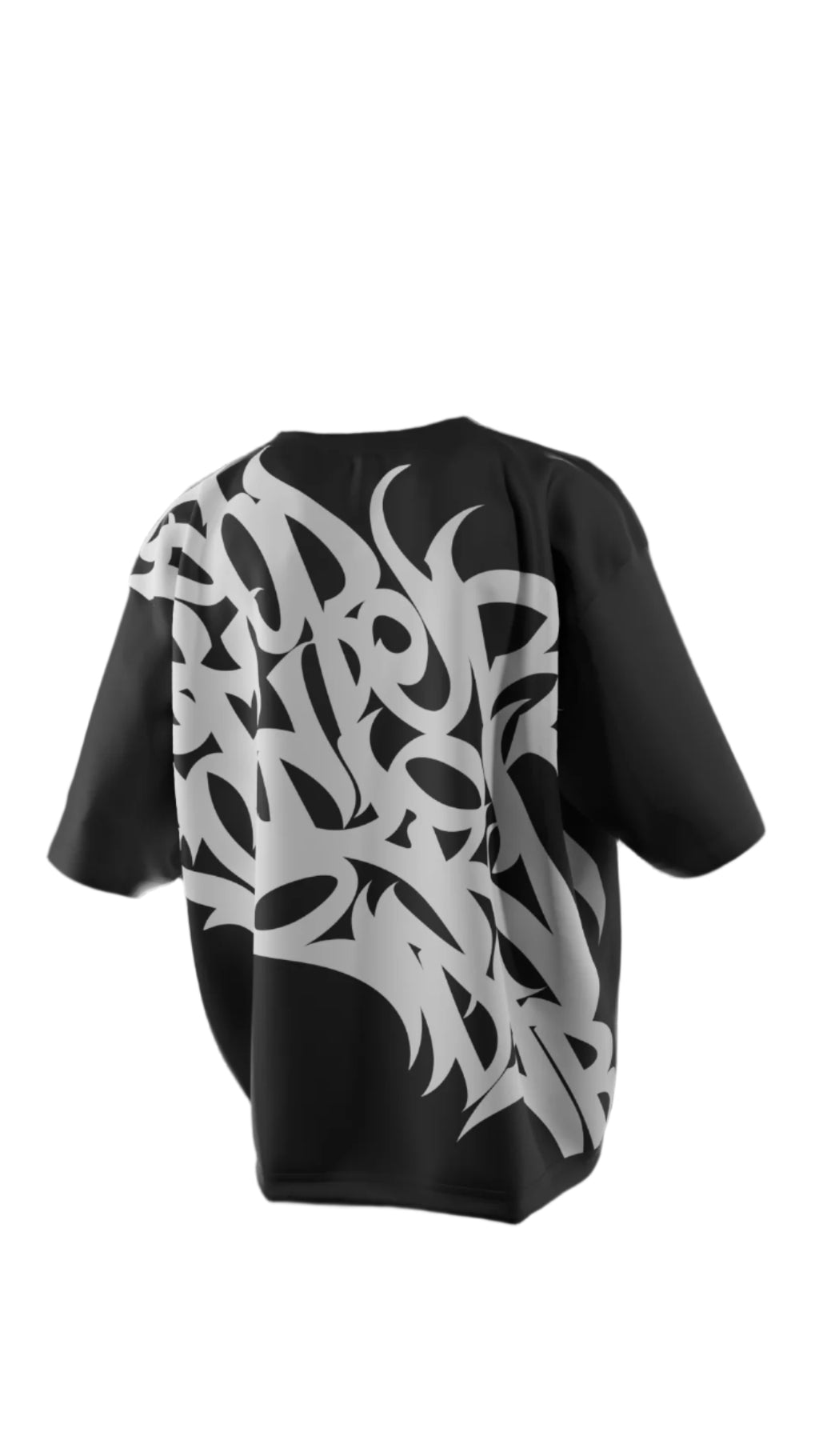 Oversized 'Graffiti Art" T-Shirt (Black) - Shopvalence