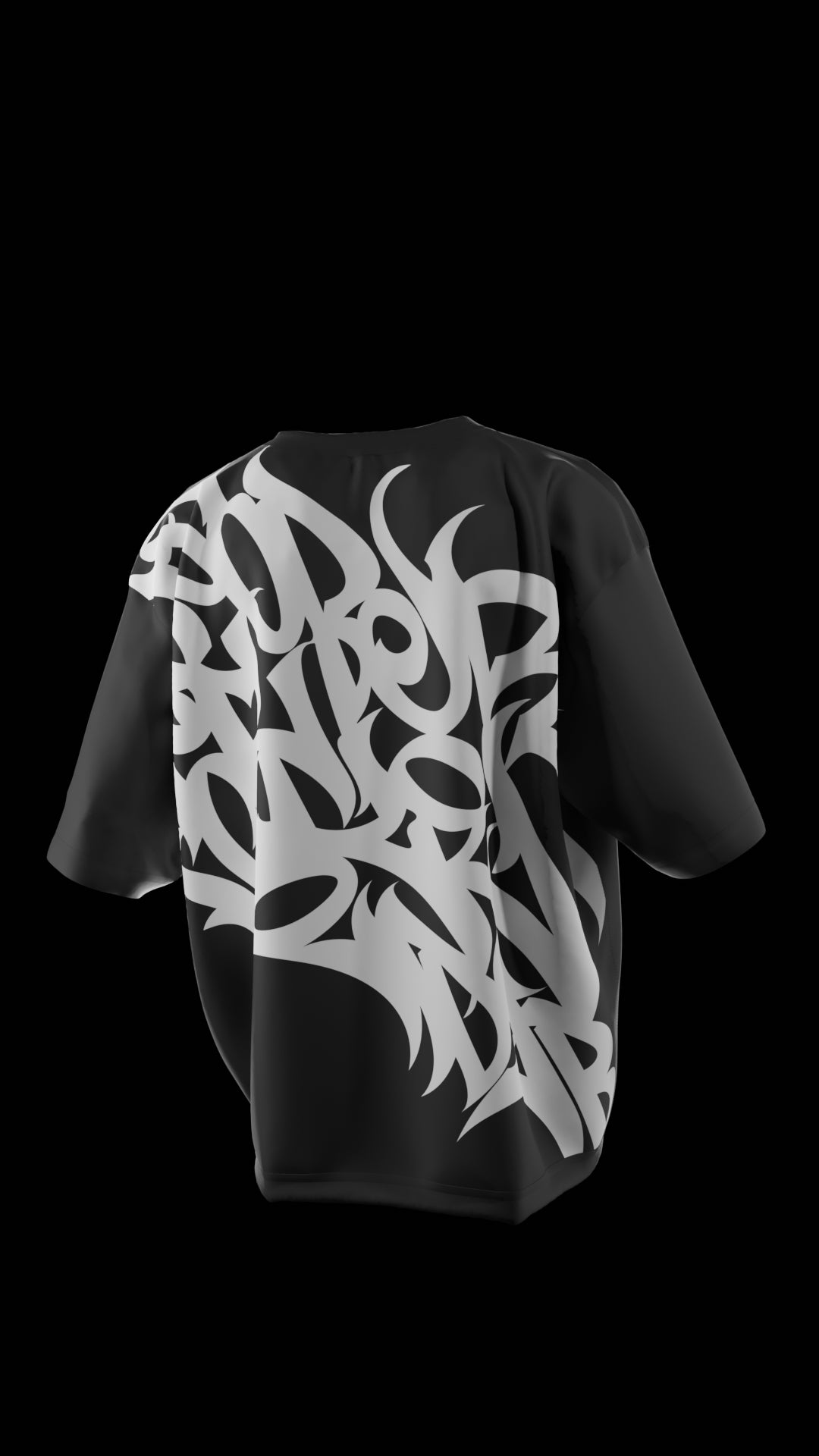 Oversized 'Graffiti Art" T-Shirt (Black) - Shopvalence