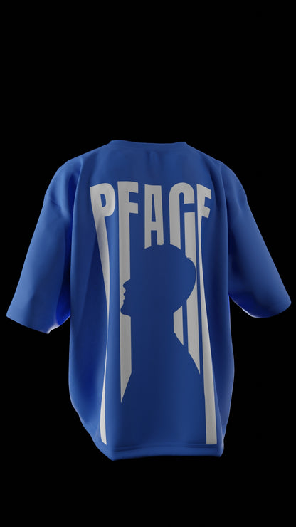 Oversized "Peace" T-Shirt (Blue)