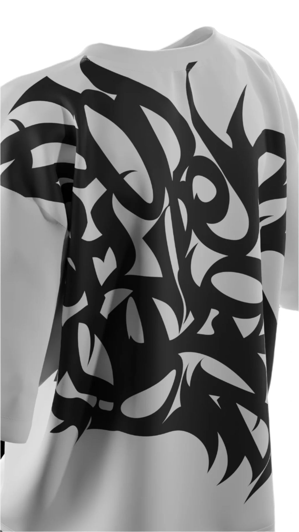 Oversized 'Graffiti Art" T-Shirt (White) - Shopvalence