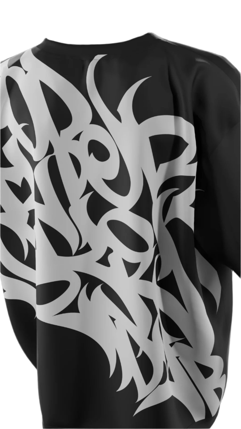 Oversized 'Graffiti Art" T-Shirt (Black) - Shopvalence