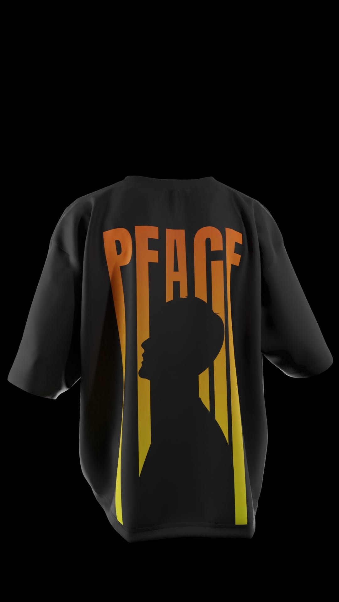 Oversized "Peace" T-Shirt (Black)