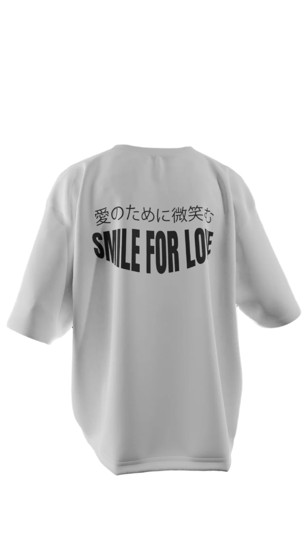 Oversized "Smile For Love" T-Shirt (White)