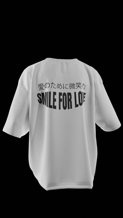 Oversized "Smile For Love" T-Shirt (White)