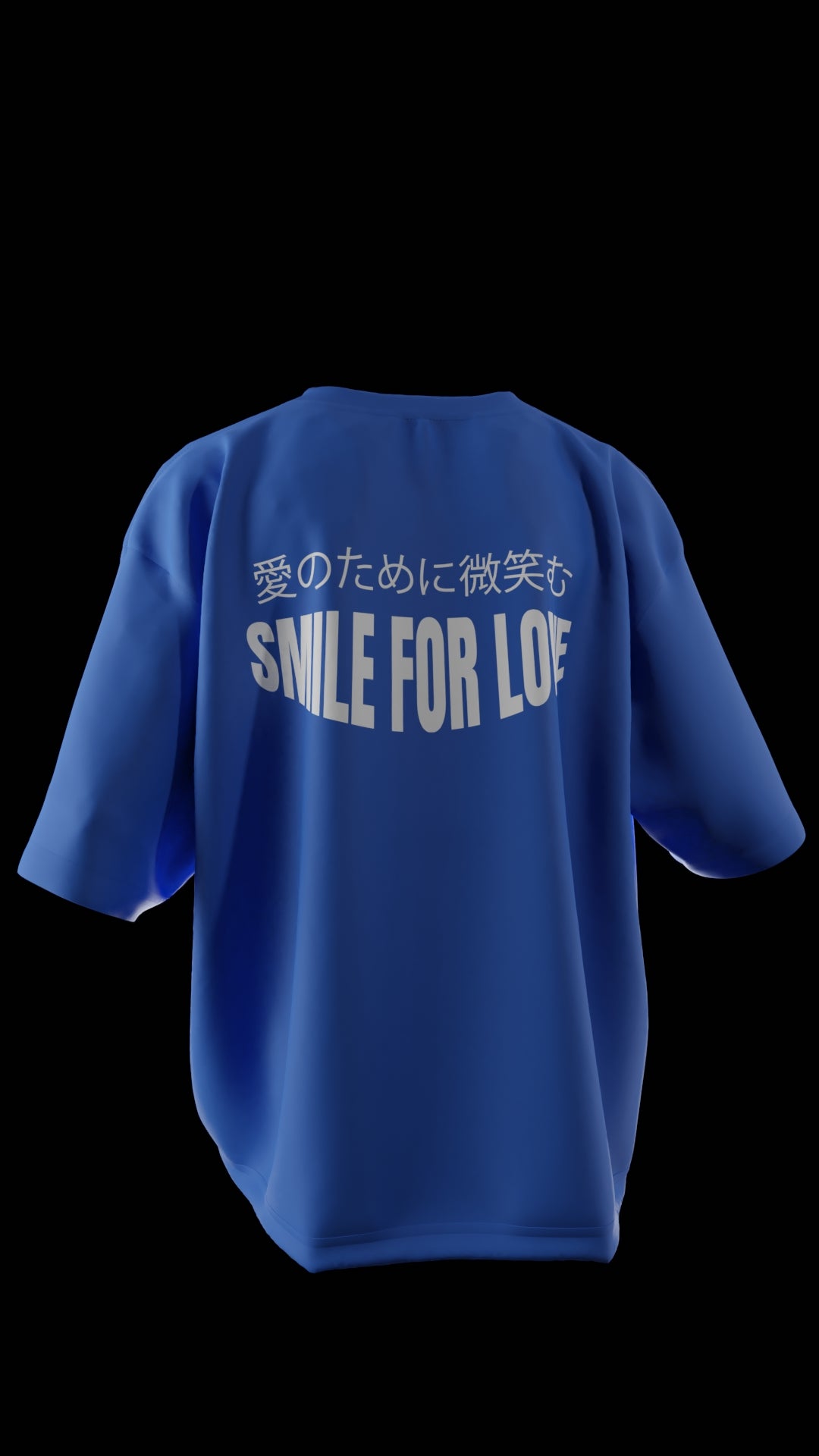 Oversized "Smile For Love" T-Shirt (Blue)